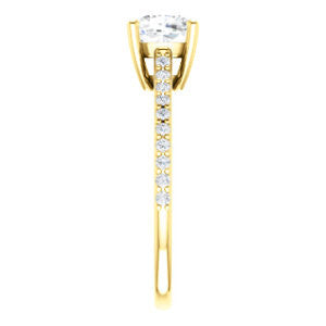 Cubic Zirconia Engagement Ring- The Tanisha (Customizable Cathedral-set Cushion Cut Design with Thin Pavé Band)
