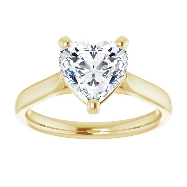 Cubic Zirconia Engagement Ring- The India (Customizable Cathedral-Prong Heart Cut Solitaire)