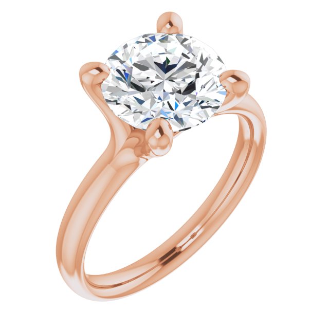 10K Rose Gold Customizable Round Cut Fabulous Solitaire