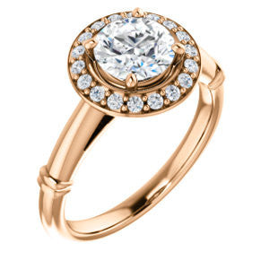 Cubic Zirconia Engagement Ring- The Lianna (Customizable Halo-Style Round Cut Design)