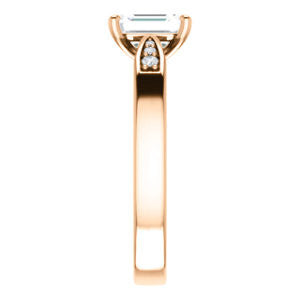 Cubic Zirconia Engagement Ring- The Ximena (Customizable Cathedral-Set Emerald Cut 7-stone Design)