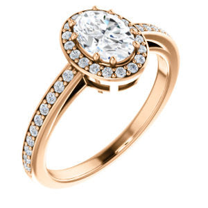 Cubic Zirconia Engagement Ring- The Kira (Customizable Cathedral-Halo Oval Cut Design with Thin Pavé Band)