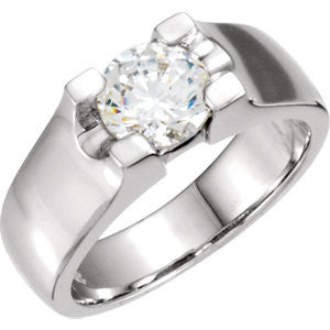 Cubic Zirconia Engagement Ring- The Bonnie (0.25-1.00 Carat Round or Asccher Cut Wide Prong Solitaire)