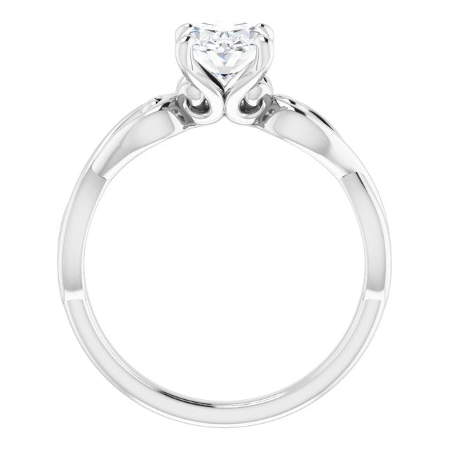Cubic Zirconia Engagement Ring- The Eleonora (Customizable Oval Cut Solitaire Design with Tapered Infinity-symbol Split-band)
