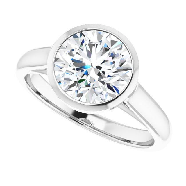 Cubic Zirconia Engagement Ring- The Ann Michelle (Customizable Cathedral-Bezel Round Cut 7-stone "Semi-Solitaire" Design)