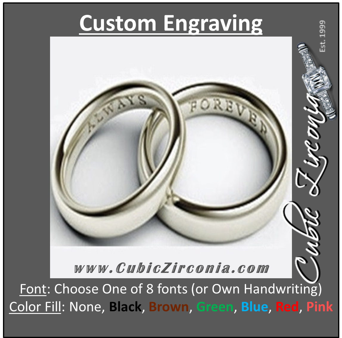 Brushed Stainless Steel Wide Band Custom Engraved Rings