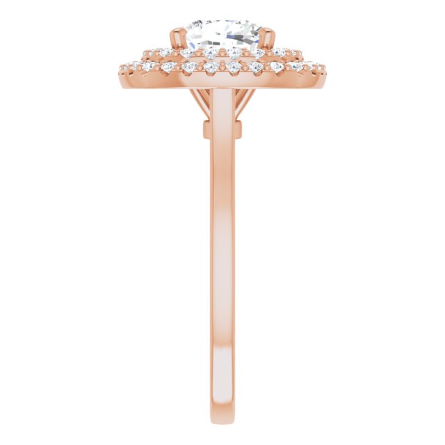 Cubic Zirconia Engagement Ring- The Giuliana (Customizable Cathedral-set Cushion Cut Design with Double Halo)