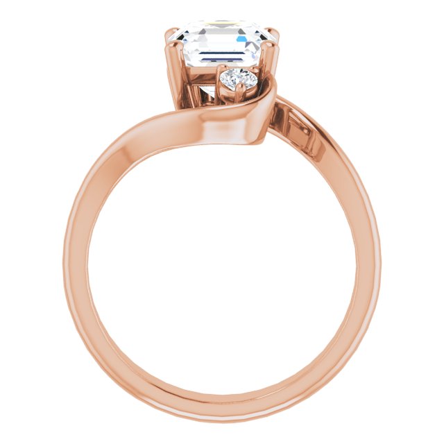 Cubic Zirconia Engagement Ring- The Clarice (Customizable 3-stone Asscher Cut Setting featuring Artisan Bypass)