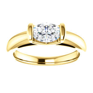 CZ Wedding Set, featuring The Liza Bella engagement ring (Customizable Oval Cut Cathedral Bar-set Solitaire)