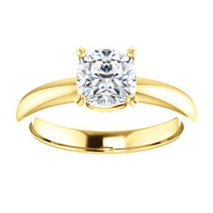 Cubic Zirconia Engagement Ring- The Marie Rosalind (Customizable Cushion Cut Solitaire with Tooled Trellis Design)
