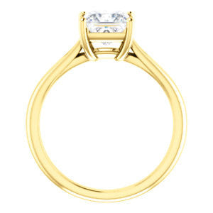 Cubic Zirconia Engagement Ring- The Viola (Customizable Princess Cut Solitaire with Curving Tapered Split Band)