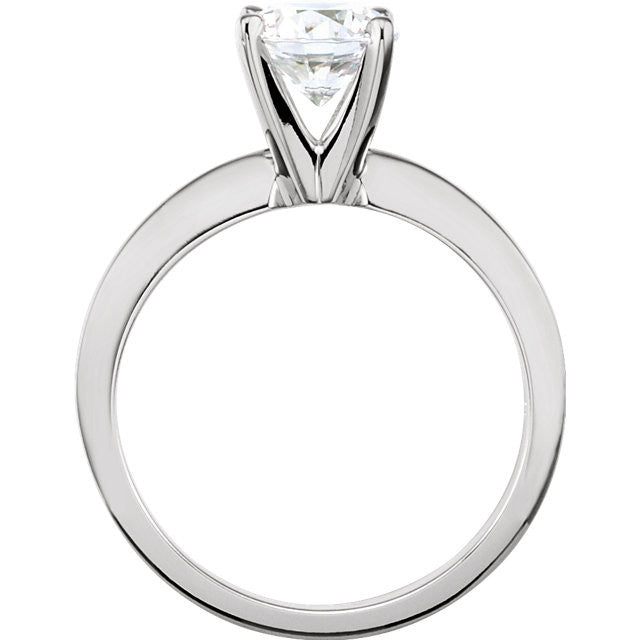 Cubic Zirconia Engagement Ring- The Anita (4-prong Round Cut Solitaire with Heavy Band)