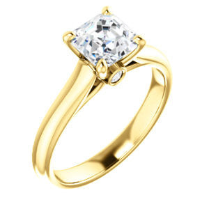 Cubic Zirconia Engagement Ring- The Tawanda (Customizable Asscher Cut Cathedral Setting with Peekaboo Accents)