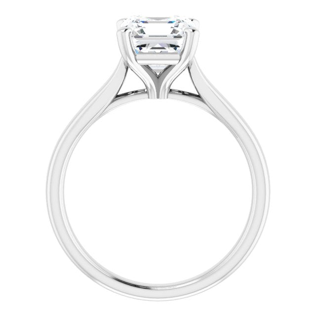Cubic Zirconia Engagement Ring- The India (Customizable Cathedral-Prong Asscher Cut Solitaire)