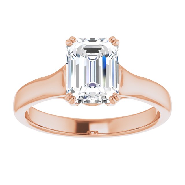 Cubic Zirconia Engagement Ring- The Alissa (Customizable Radiant Cut Solitaire with Under-trellis Design)