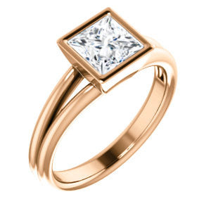 Cubic Zirconia Engagement Ring- The Shae (Customizable Princess Cut Split-Band Solitaire)