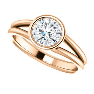 Cubic Zirconia Engagement Ring- The Shae (Customizable Round Cut Split-Band Solitaire)