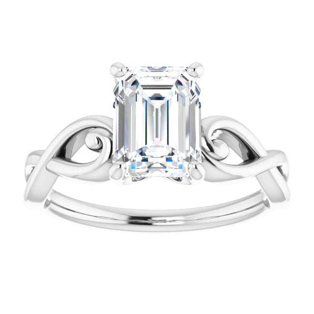 Cubic Zirconia Engagement Ring- The Eleonora (Customizable Radiant Cut Solitaire Design with Tapered Infinity-symbol Split-band)