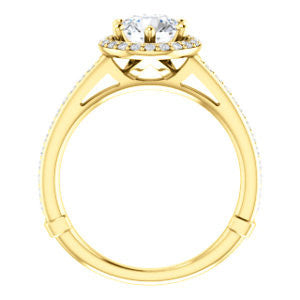 Cubic Zirconia Engagement Ring- The Jessika (Customizable Cathedral-set Round Cut Design with Halo and Thin Pavé Band)