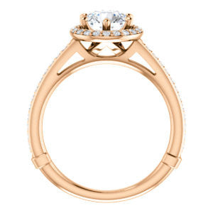 Cubic Zirconia Engagement Ring- The Jessika (Customizable Cathedral-set Round Cut Design with Halo and Thin Pavé Band)