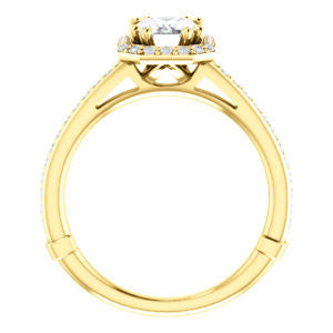 Cubic Zirconia Engagement Ring- The Jessika (Customizable Cathedral-set Radiant Cut Design with Halo and Thin Pavé Band)