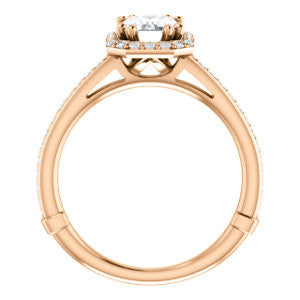 Cubic Zirconia Engagement Ring- The Jessika (Customizable Cathedral-set Radiant Cut Design with Halo and Thin Pavé Band)