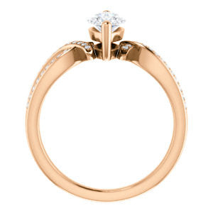 Cubic Zirconia Engagement Ring- The Tawny (Customizable Marquise Cut Bypass Pavé Split-Band with Twist)