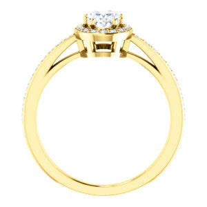 Cubic Zirconia Engagement Ring- The Kira (Customizable Cathedral-Halo Oval Cut Design with Thin Pavé Band)