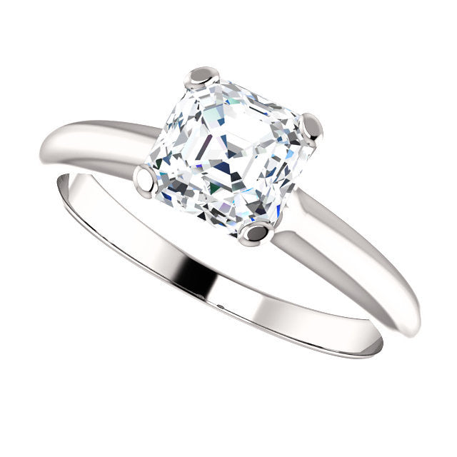 Cubic Zirconia Engagement Ring- The Kathleen (Customizable Asscher Cut Solitaire)