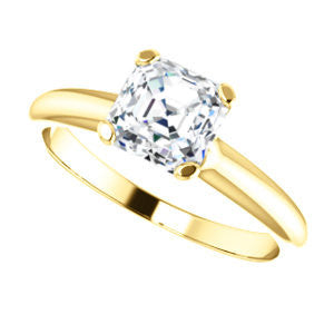 Cubic Zirconia Engagement Ring- The Kathleen (Customizable Asscher Cut Solitaire)