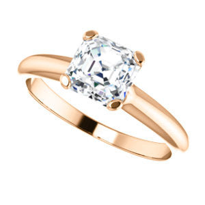 Cubic Zirconia Engagement Ring- The Kathleen (Customizable Asscher Cut Solitaire)