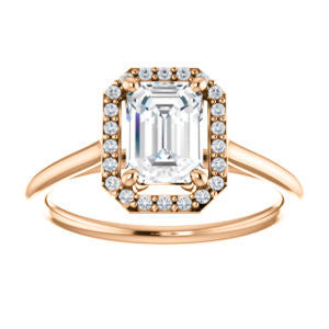 Cubic Zirconia Engagement Ring- The Patrice (Customizable Cathedral-Halo Radiant Cut with Thin Band)