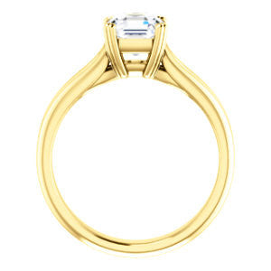 Cubic Zirconia Engagement Ring- The Jan (Customizable Asscher Cut Thick-Split Band Solitaire)