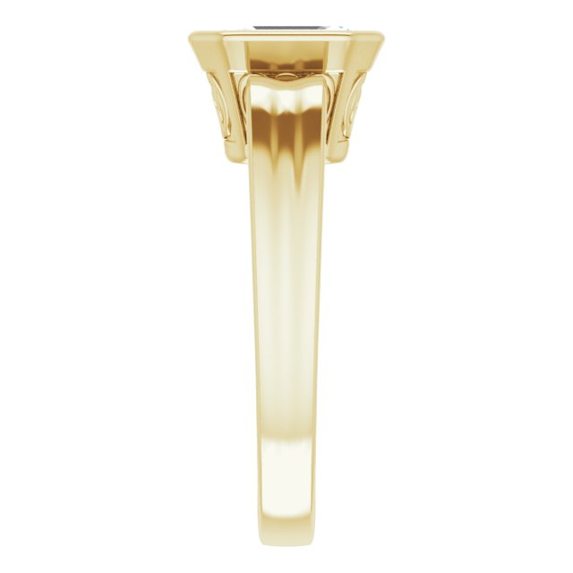 Cubic Zirconia Engagement Ring- The Fredrika (Customizable Bezel-set Radiant Cut Solitaire with Wide 3-sided Band)