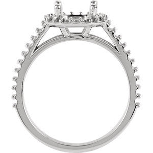 Cubic Zirconia Engagement Ring- The Kristy (1.5 Carat Round Halo-Style with Split-Band Pave)