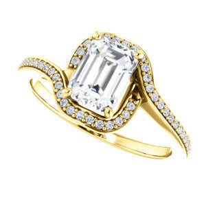 Cubic Zirconia Engagement Ring- The Annalisa (Customizable Radiant Cut Bypass with Twisting Pavé Band)