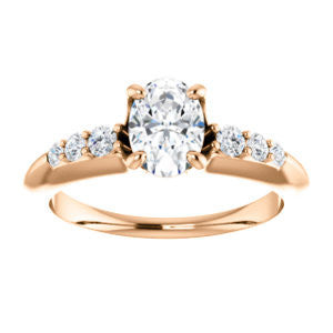 Cubic Zirconia Engagement Ring- The Karyn Nya (Customizable 7-stone Oval Cut style with Tapered Band & Round Prong-set Accents)
