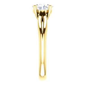 Cubic Zirconia Engagement Ring- The Viola (Customizable Oval Cut Solitaire with Curving Tapered Split Band)