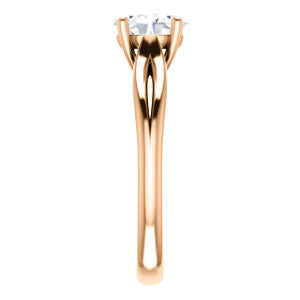 Cubic Zirconia Engagement Ring- The Viola (Customizable Oval Cut Solitaire with Curving Tapered Split Band)