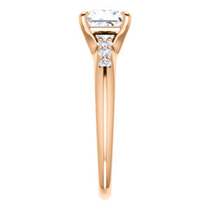 Cubic Zirconia Engagement Ring- The Karyn Nya (Customizable 7-stone Princess Cut style with Tapered Band & Round Prong-set Accents)