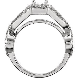 Cubic Zirconia Engagement Ring- The Kellie (0.5-1.0 Carat Round Infinity Halo-Style with Split-Band)
