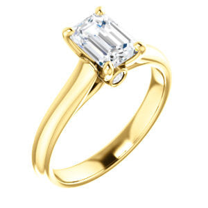 Cubic Zirconia Engagement Ring- The Tawanda (Customizable Radiant Cut Cathedral Setting with Peekaboo Accents)