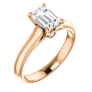 Cubic Zirconia Engagement Ring- The Tawanda (Customizable Emerald Cut Cathedral Setting with Peekaboo Accents)