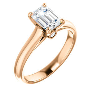 Cubic Zirconia Engagement Ring- The Tawanda (Customizable Radiant Cut Cathedral Setting with Peekaboo Accents)