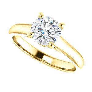 Cubic Zirconia Engagement Ring- The Tawanda (Customizable Round Cut Cathedral Setting with Peekaboo Accents)