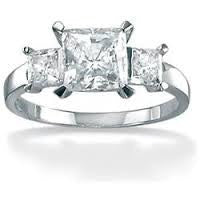 Cubic Zirconia Engagement Ring- The Clara (3 TCW 3-Stone Princess Cut)