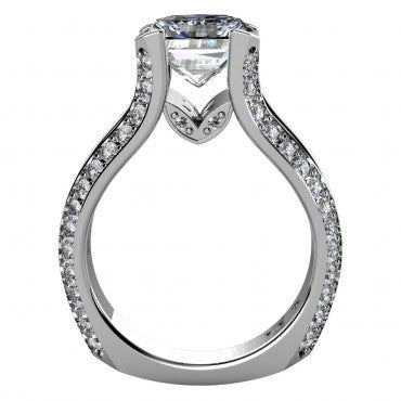 Cubic Zirconia Engagement Ring- The Rebekah (2 Carat Floating Center stone with Euro Style Split Band)