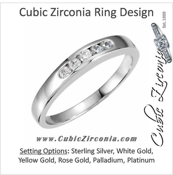 Cubic Zirconia Anniversary Ring Band, Style 120-22 (0.15 TCW Round Channel)