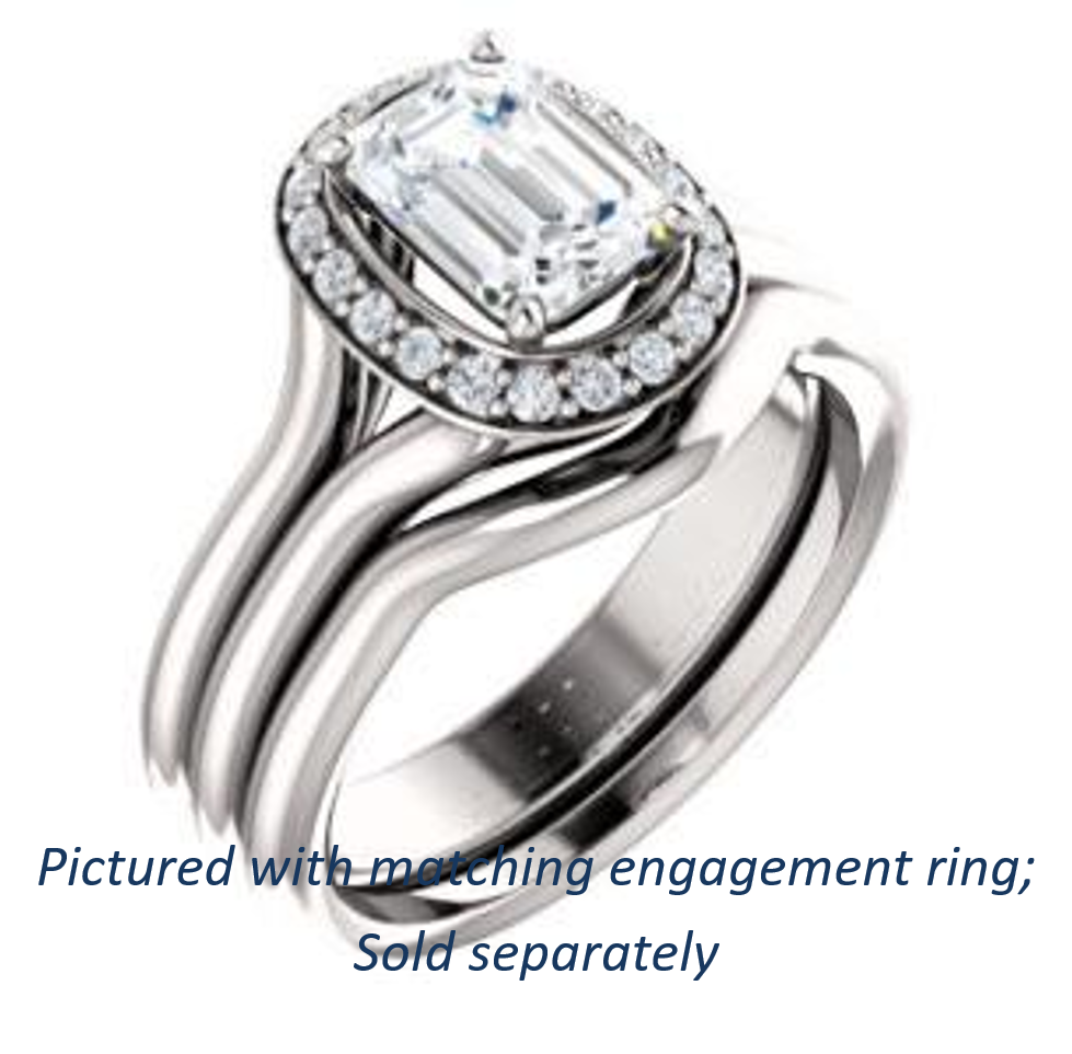 Cubic Zirconia Engagement Ring- The Bebi (Customizable Cathedral-Halo Radiant Cut Design with Wide Split Band)