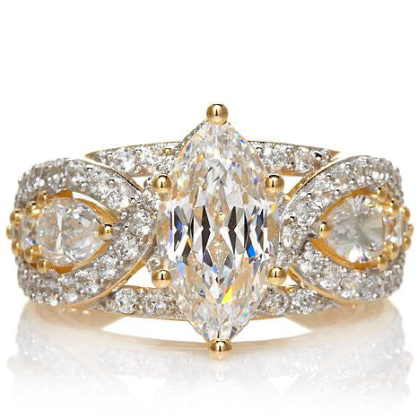 Cubic Zirconia Engagement Ring- The Donella Vintage Engagement Ring (6.30 TCW Marquise Cut)